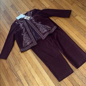 NWT 1990s Susan Graver suit jacket and pant set size XL